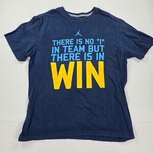 Nike Air Jordan "There Is No I In Team But There Is in Win" Blue T-Shirt Size XL